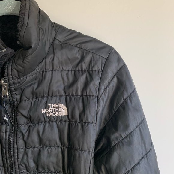 The North Face Black Reversible Puffer and Teddy Jacket Size Youth XL - Picture 3 of 7